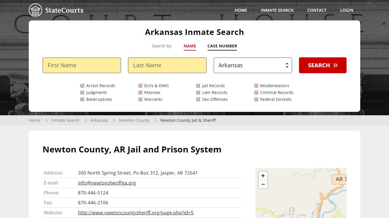 Newton County Jail & Sheriff Inmate Records Search, Arkansas - StateCourts
